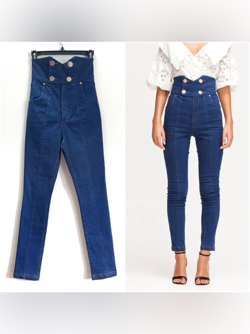 ALICE McCALL “Shut The Door J’Adore” High Waist Jeans Buttoned Indigo Revolve